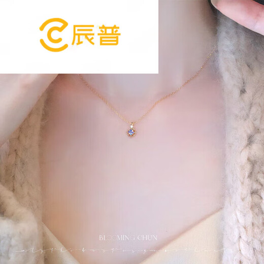 Chenpu's 24th new model, gentle and smart quadrilateral sapphire necklace, tanzanite in stock, stone in stock