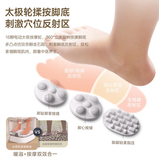 Midea Foot Bath Bucket Fully Automatic Massage Foot Bath Basin Intelligent Electric Heating Constant Temperature Timed Autumn and Winter High-end Birthday and Holiday Gifts for Elders, Parents, Boyfriends and Girlfriends High Deep Bucket Ultraviolet Sterilization丨Hot Spring Circulating Water Flow丨Leak Protection Plug