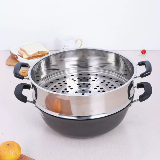 Yusenyi steamer stainless steel integrated basket wok stew pot steaming grid thickened and high grate round electric pot steamer layer steamer 24cm