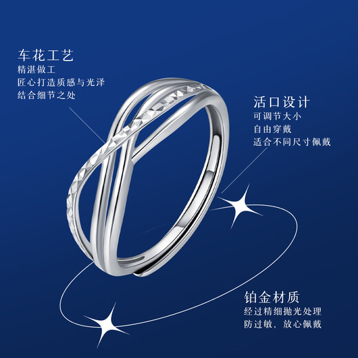 Wanfulong PT950 genuine platinum platinum ring for birthdays for women, men's gift for girlfriend, adjustable and customizable, one thing, one certificate, supports identification, and you will lose 10% for fake ones.