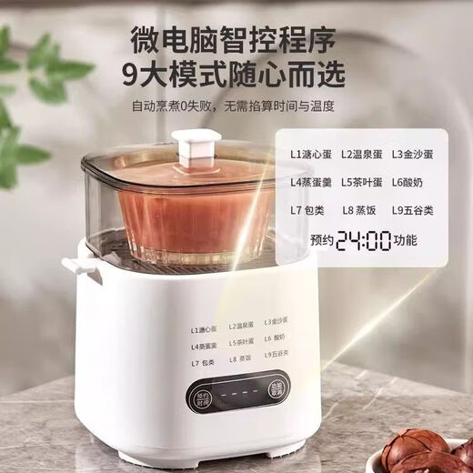 飒望德国品牌煮蛋器自动断电2025款多功能家用小型煮鸡蛋早餐神器蒸锅一体早餐机预约定时一人用全自动 双层 尊享款【9大菜单 24小时预约 防干烧保护】 【304钢碗-24H预约-店长推荐】