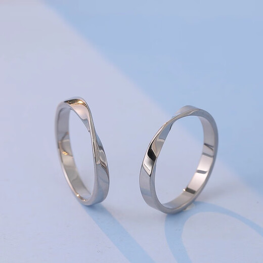 MZMZ Mobius Platinum Couple Ring PT950 Platinum Pairing Rings Wedding Valentine's Day Birthday Gift for Girlfriend and Wife Light Luxury Style - Living Pairing Rings Local Warehouse for Next Day Delivery