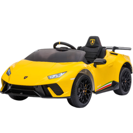 Cool Sun Lambo yellow children's remote control car can sit on baby electric car children's car can drive four-wheel drive