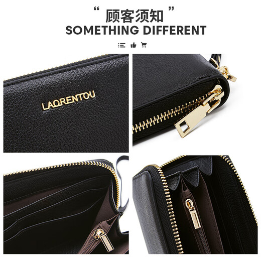 Old lady's first-layer cowhide wallet, large capacity, long coin card holder, wallet holder, clutch bag, light luxury birthday gift