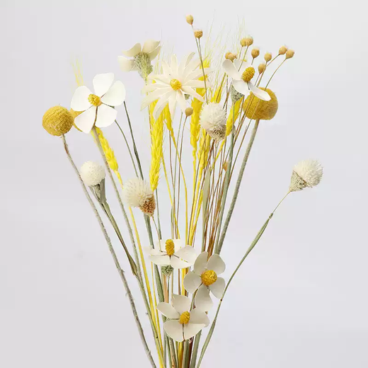 Dried flower bouquets, immortal flowers, diy flower materials, living room home flower arrangements, wheat ears, roses, gypsophila, eucalyptus leaves, mango leaves