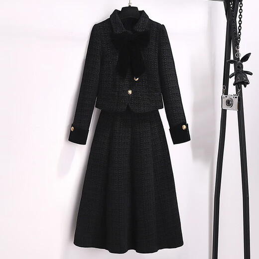 ACJK small fragrant dress women's spring 2025 new light luxury bridal engagement dress two-piece set red cotton suit_free shipping insurance M