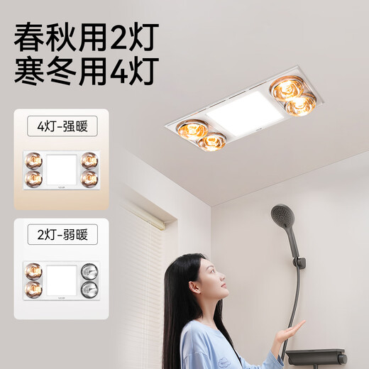 奥普（AUPU）浴霸D10B集成吊顶灯暖悬浮换气浴霸大尺寸设计更广取暖