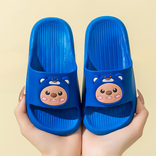 Centenarian Children's Slippers 2025 New Boy Summer Baby Home Bathroom Bath Non-Slip Anti-odor Soft Bottom Silent Slippers Blue Ari Bear 3688 26 Codes 25-26 Codes Inner Length 17.5cm