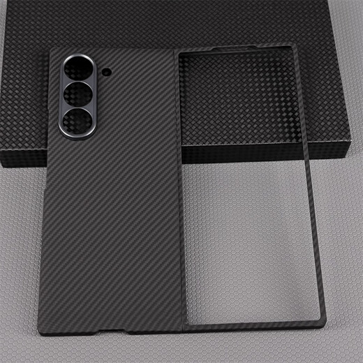 Samsung (SAMSUNG) original quality Jingying suitable for Samsung mobile phone case Kevlar protective cover aramid fiber folding screen carbon large hole metal ring fine grain matte black magnetic suction model/single back cover Samsung Galaxy Z Fold 6