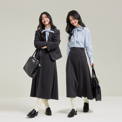 Tumando blue bow tie shirt women's autumn commuting high-end shirt long-sleeved interview workplace top blue M