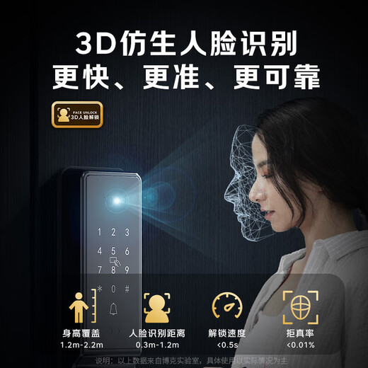 BECK visage serrure d'empreintes digitales maison serrure de porte intelligente antivol mot de passe serrure intelligente porte d'entrée serrure électronique oeil de chat V6P