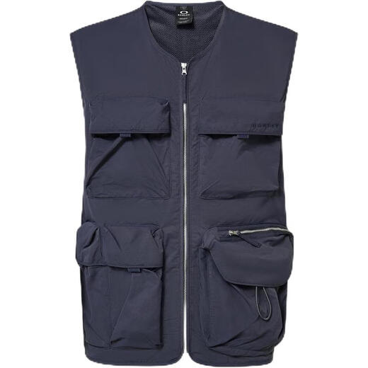 OAKLEY Men's Vest Warm Windproof Workwear Nylon Outdoor Cycling Vest Casual Graphite One Size | SMALL
