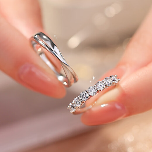 MZMZ platinum couple ring pt950 platinum knot engagement ring Valentine's Day birthday gift for girlfriend and wife local warehouse/next day delivery - light luxury moissanite couple ring