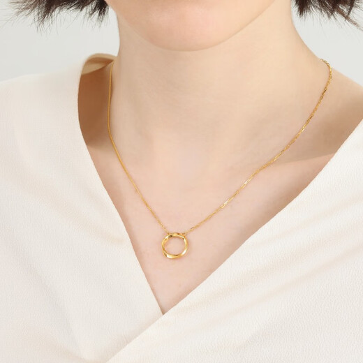 Chow Sang Sang Möbius strip gold set chain pure gold pendant necklace 93863N price 47 cm 5.2 g