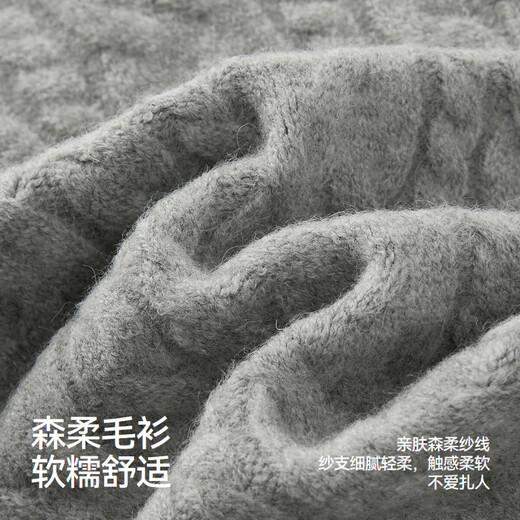 Same style as Semir shopping mall | Senrou Semir sweater for women winter short cable tie round neck loose 2025 new retro sweater gray tone 00322 M