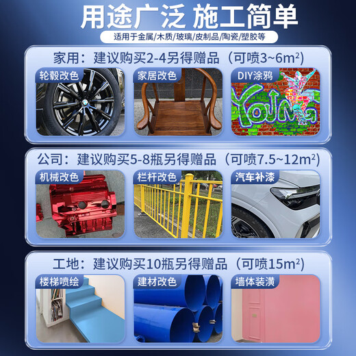 Hi unit automatic hand-operated self-spraying car rust-free metal special anti-rust paint furniture wood black white paint cans imported raw materials black 45OML ordinary style