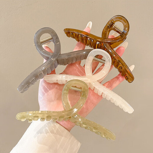 Jelly Color 11CM Cross Clip Temperament Hair Clip Simple Shark Clip Bath Hair Clip Headwear Women Jelly Coffee 11CM