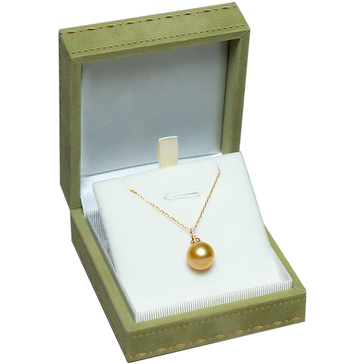 Su Xiaobei South Sea Gold Pearl Natural Seawater Australian White Pearl Necklace K Gold Diamond Jewelry Single Bead Pendant Necklace Birthday Gift ZZXA01 (South Sea Gold Pearl Pendant)