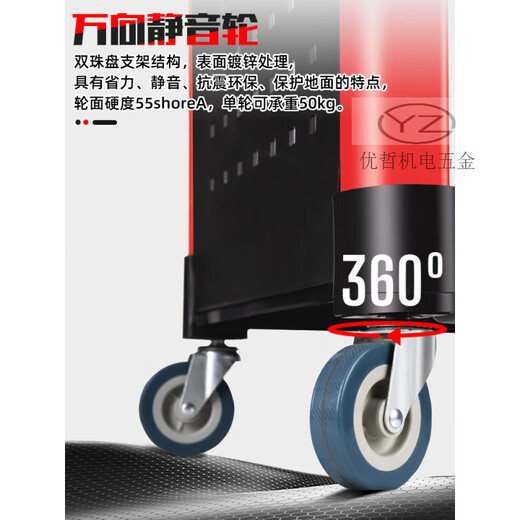 Riqiang car wash and beauty tool cart, towel rack, storage cart, mobile three-layer multi-functional plastic TM-A model (flat panel) without hanging bucket tool cart