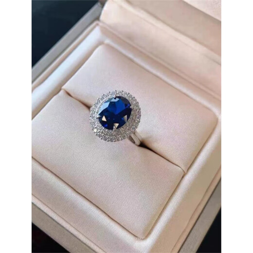 Reza Sapphire Set Ring Necklace Earrings Three-piece Set Tanzanite European and American Temperament Light Luxury Women's Pendant Versatile Jewelry Sapphire Necklace