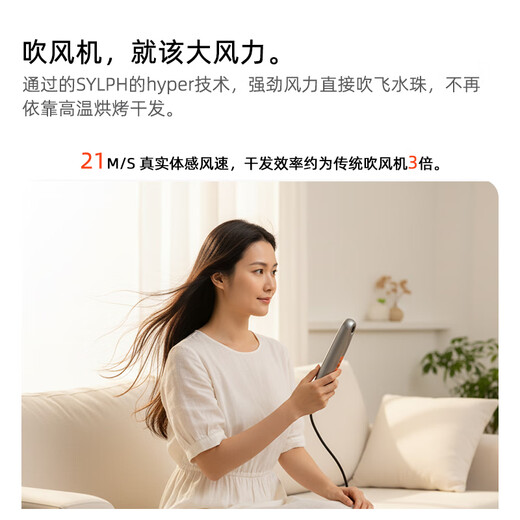 SYLPH Xianru Hair Dryer Portable Compact Negative Ion Quick-drying Hair Care High-speed Silent Intelligent Temperature Adjustable Hair Dryer National Subsidy Meiye