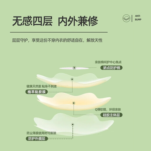 PUEINE乳贴胸贴胸贴女夏薄款硅胶乳贴防凸点隐形无痕小胸婚纱吊带用娇点 【袋装】6对圆+6对花