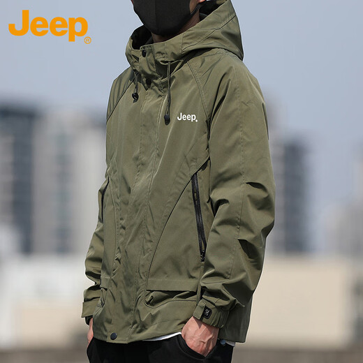 Jeep (Jeep) Jacke Herren Frühling und Herbst Ladung Jacke Herren lässige losen Arbeitskleidung Herrenkleidung Militärgrün XL