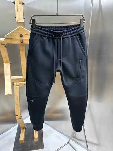 Heilan House (HLA) trendy design fashionable sports pants for boys in autumn and winter, versatile elastic waist workwear, casual ankle pants, black, high quality, XL, recommended 130-145Jin Jin equals 0.5 kg