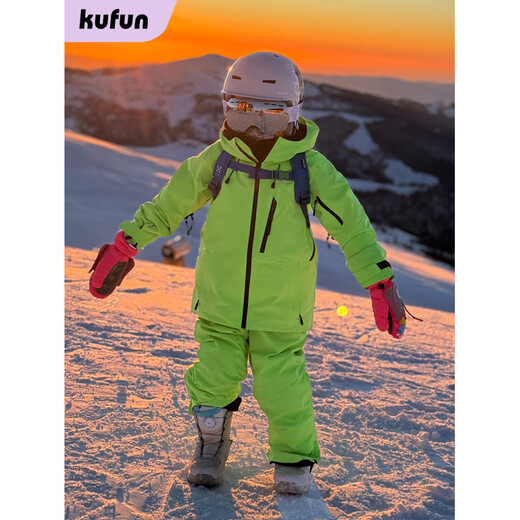 KuFeng KuFeng (Kufun) children's men's and women's ski clothing, new ski clothing tops, double board equipment, Aurora purple overalls, fast delivery 110cm 110