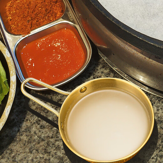 304 stainless steel Korean rice wine bowl, rice bowl, rice wine bowl with handle, special hot and cold wine bowl for restaurants, cooking bowl 304 rice wine bowl - with single handle - natural color 16.5CM