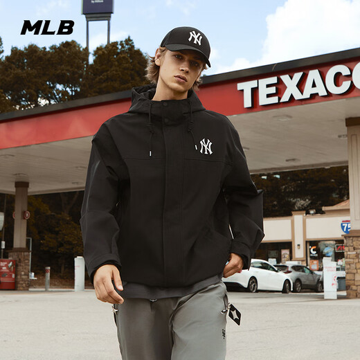 MLB official Zhang Kangle's same style waterproof and windproof jacket for men and women 25 autumn new WJB01 New York Yankees/Black 2XL