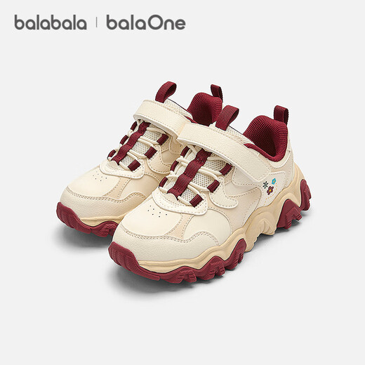 Balabala children's shoes children's sports shoes girls thick-soled shoes spring and autumn 2026 new trendy boys' jogging shoes red new year trend