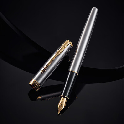 派克（PARKER）钢笔卓尔18K金笔大墨水礼盒套装男士高端签字笔轻奢商务送礼生日礼物送老师长辈领导定制刻字 卓尔钢杆金墨水笔【23K镀金笔尖·墨水礼盒】