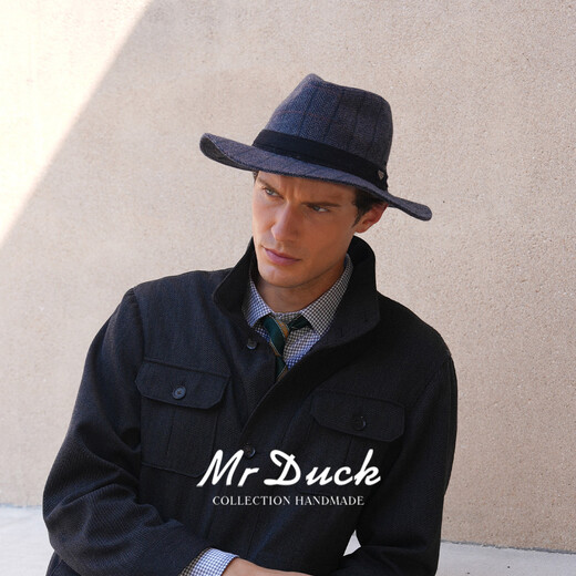 Mr DUCK Autumn and Winter American Western Cowboy Hat Men's and Women's High-end Wool Wool Outdoor Hiking Hat Hiking Warm Sun Hat Danish Brown Gray (Wool Wool) L Suitable for 58-61cm head circumference