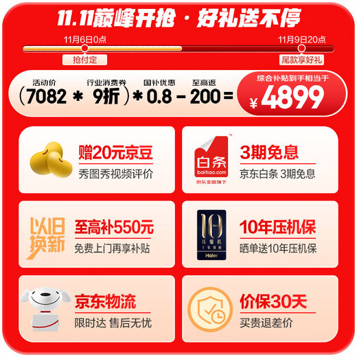 Haier Xiaohonghua 2.0 501L Dual System Dual Cycle 594 Ultra-Thin Cross Door Home Refrigerator 2025 New BCD-501WGHTDC4FBU1 National Subsidy 20%