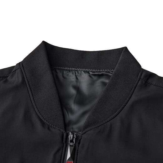 MiiOW Men's Stand Collar Jacket Autumn 2025 New Loose Casual Solid Color Windproof Baseball Jacket Workwear Top Jacket F Black 2XL