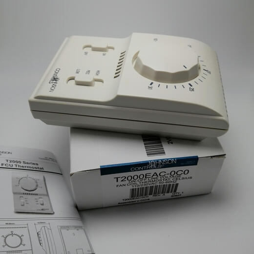 Johnson single cooling/heating and cooling air conditioning fan coil thermostat panel Johnson T2000EAC-0 temperature control switch Johnson T2000EAC0C0 single cooling (branded)