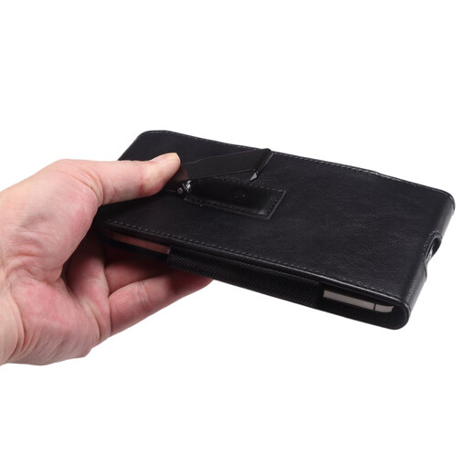 Cool clip mobile phone waist bag vertical magnetic buckle hanging waist sports pants wear belt iron clip universal leather case vertical large screen size 7.09-7.2 inches suitable for extra large size