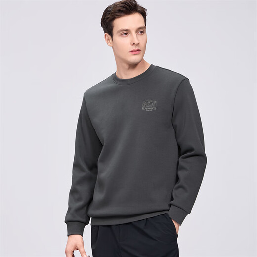Septwolves 7A Antibacterial Plus Velvet Sweatshirt Men's Winter Warm Casual Men's Top Black Gray XL