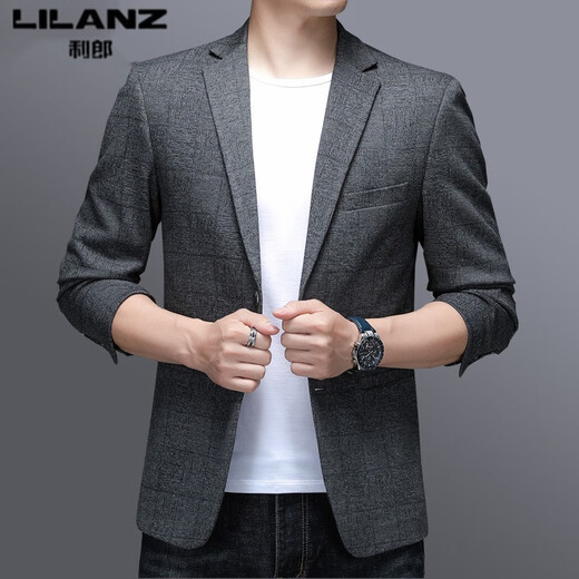 Lilan men's suits for middle-aged men 2025 new spring and autumn business casual fashion high-end small suits single suit jacket Lilan suit blue 306 4XL 195