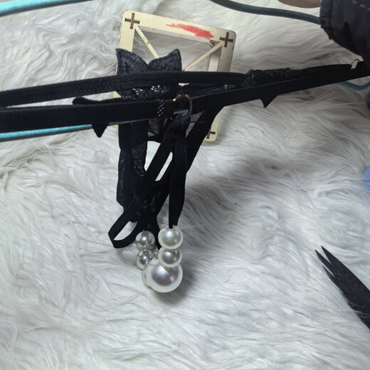 He Jiagong Sexy Men's Big Bead Underwear Hollow Back Massage Personalized Play Low Waist Loophole Thong Black One Size _80-150Jin Jin equals 0.5kg