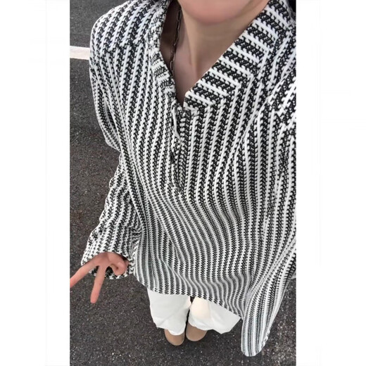 Mo Xiaoxiao herringbone pattern American Henry collar sweatshirt men's autumn heavy houndstooth long-sleeved T-shirt polo inner layering shirt black men's L recommended 105-120Jin Jin equals 0.5 kg