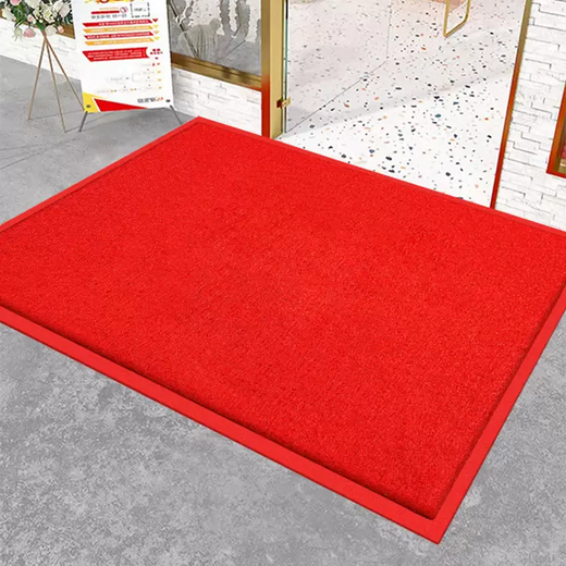 Yusenyi Ping An Door Mat Customized Red Silk Circle Carpet Household Entrance Foot Mat Entry Door Wash-Free Entry Door Floor Mat Red Silk Circle No Word Pressed Edge 90 Pieces 90x150 cm (Extra Thick)