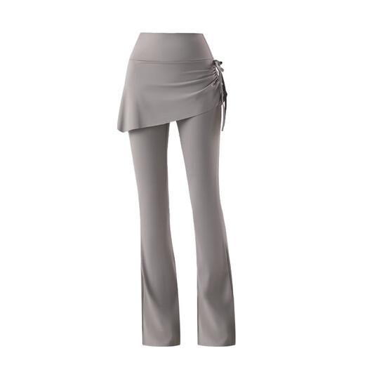 He Jiagong's Slim Drawstring Skirt Women's Fake Two-piece High Waist Hip-lifting Anti-Exposed Flare Pants Pilates Sports Fitness Yoga Coconut Milk White S 75-90Jin Jin is equal to 0.5 kg