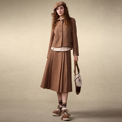 Wancaoyi (wancaoyi) Wancaoyi Shopping Mall Same Style 2025 Winter New Fashion Set H12010551 Milk Coffee M