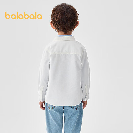 Balabala shopping mall children's clothing children's shirts spring clothes girls boys baby tops long-sleeved shirts white tone 00411 100