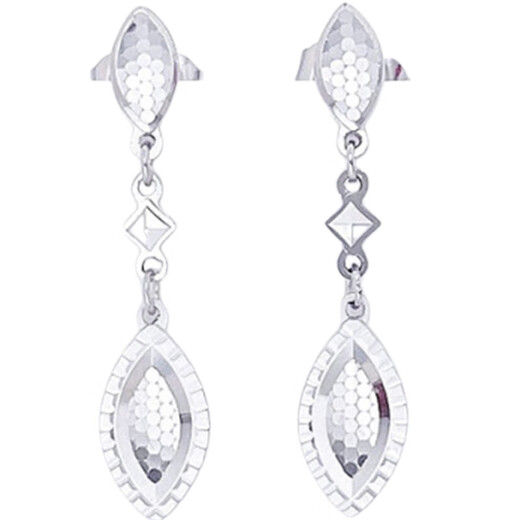 Lao Fengxiang platinum earrings wheat ears earrings as gifts for girlfriends platinum jewelry platinum jewelry about 3.84g