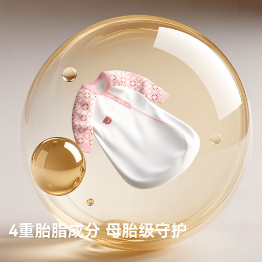 Betis baby sleeping bag, vernix leather constant temperature children's all-in-one sleeping bag, infant anti-kick quilt, double layer for all seasons, Beiyu Blue M, Beiyu Blue, spring and autumn double layer, room temperature 18-24, S size 55-70cm (recommended for 0-9 months)