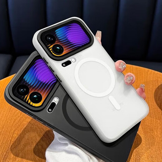 Yuning Suitable for Xiaomi 17promax mobile phone case, skin-feel frosted magnetic suction, Xiaomi 17pro high-end, xiaomi17 soft edge 15Ultra new men's and women's 14Pro anti-fall shell, gauze white, frosted magnetic suction, Xiaomi 17 Pro