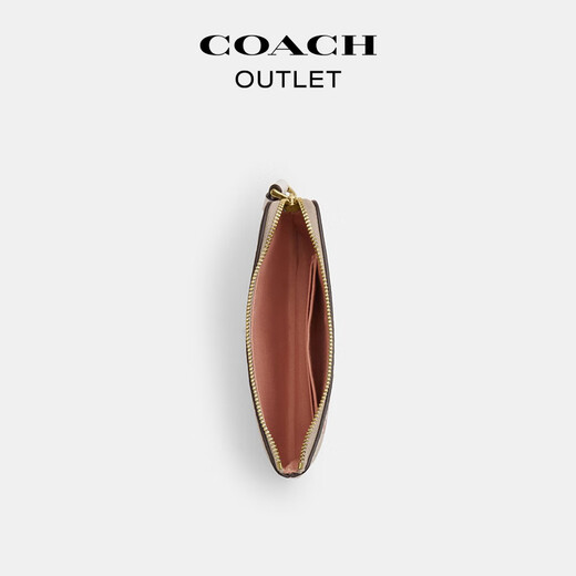 COACH Outlet Women's Bag Classic Logo Floral Print Corner Zipper Wristbag IM/Sand Yellow Mixed Color